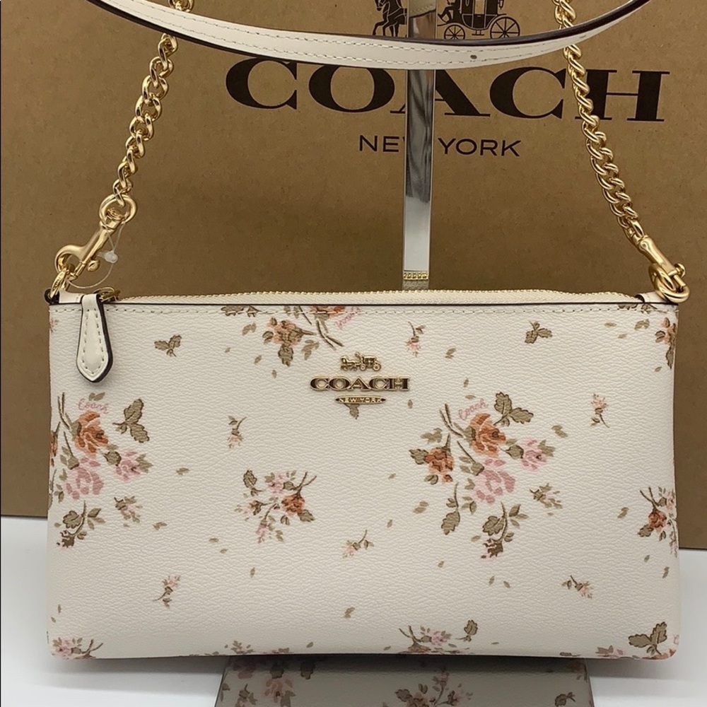 COACH ZIP TOP CROSSBODY WITH ROSE BOUQUET PRINT - Picture 5 of 16